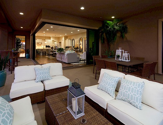 Patio with living room view