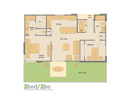 Floor plan 2 bed 2 bath